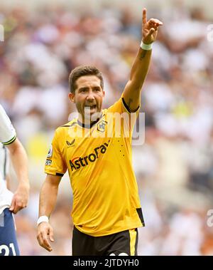 20 Aug 2022 - Tottenham Hotspur v Wolverhamoton Wanderers - Premier League - Tottenham Hotspur Stadium  Wolverhampton Wanderers' Joao Moutinho during the Premier League match against Tottenham. Picture : Mark Pain / Alamy Live News Stock Photo