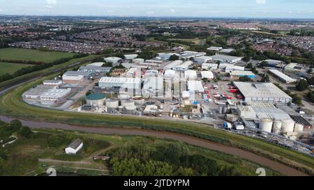 Aerial view of Sutton Fields Industrial Estate, Kingston Upon Hull Stock Photo