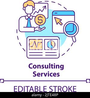 Consulting services concept icon Stock Vector