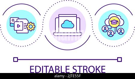Cloud data storage loop concept icon Stock Vector