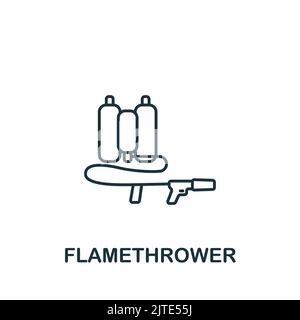 Flamethrower icon. Line simple line Weapon icon for templates, web design and infographics Stock Vector