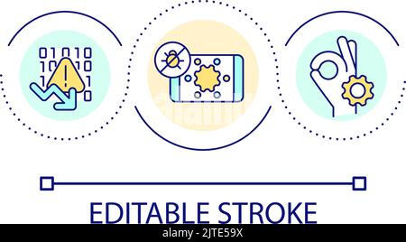 Code bugs detection loop concept icon Stock Vector