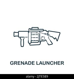 Grenade Launcher icon. Line simple line Weapon icon for templates, web design and infographics Stock Vector