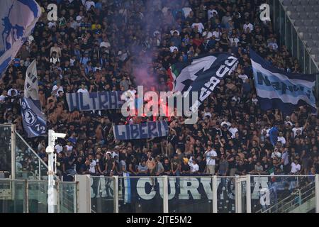 Florence, Italy. 28th Aug, 2022. Fans of SSN Napoli during ACF Fiorentina vs SSC Napoli, italian soccer Serie A match in Florence, Italy, August 28 2022 Credit: Independent Photo Agency/Alamy Live News Stock Photo