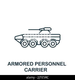 Armored Personnel Carrier icon. Line simple line Weapon icon for templates, web design and infographics Stock Vector