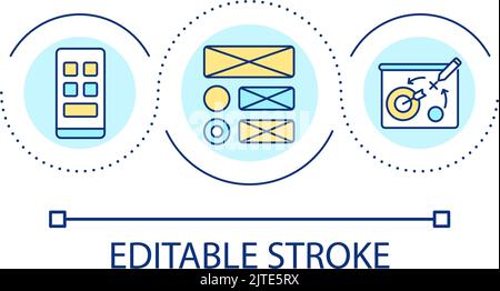 Web design blueprint loop concept icon Stock Vector