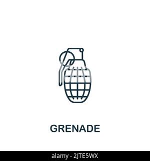 Grenade icon. Line simple line Weapon icon for templates, web design and infographics Stock Vector