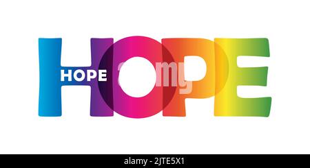 colorful hope typography isolated on white background Stock Vector