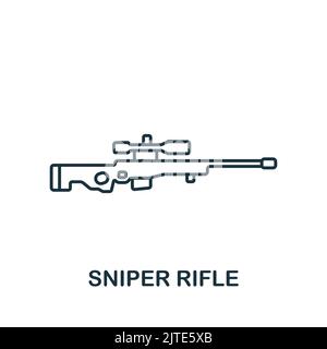 Sniper Rifle icon. Line simple line Weapon icon for templates, web design and infographics Stock Vector
