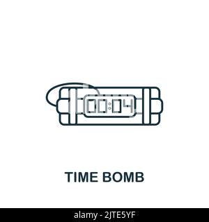 Time Bomb icon. Line simple line Weapon icon for templates, web design and infographics Stock Vector