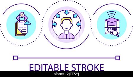 Customer centric digital service loop concept icon Stock Vector