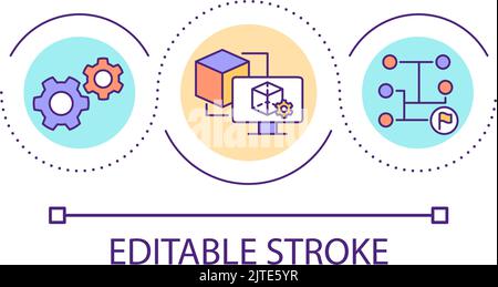 Software for engineers loop concept icon Stock Vector