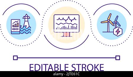 Efficiency of renewable energy sources loop concept icon Stock Vector