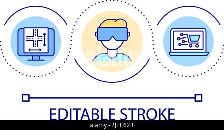 Online shopping loop concept icon Stock Vector