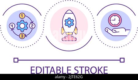 Build startup boosting strategy loop concept icon Stock Vector