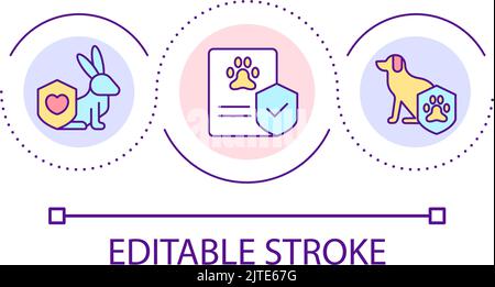 Documents for pets loop concept icon Stock Vector