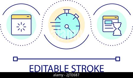 Web page loading time loop concept icon Stock Vector