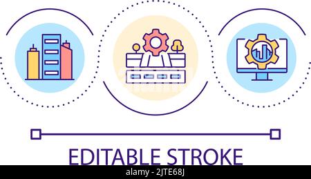 Urban area development loop concept icon Stock Vector