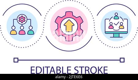 Improving team spirit loop concept icon Stock Vector