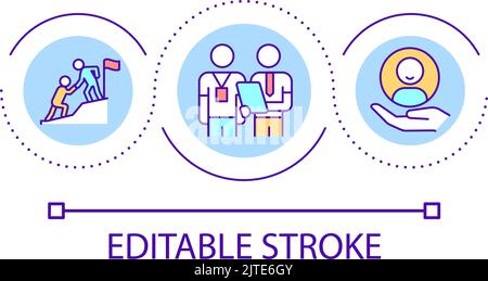 Mentorship in workplace loop concept icon Stock Vector