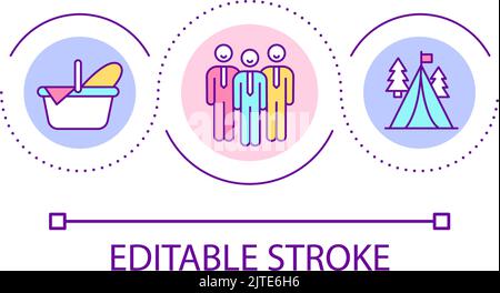 Corporate outdoors activity loop concept icon Stock Vector