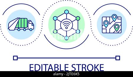 Wireless network in urban infrastructure loop concept icon Stock Vector