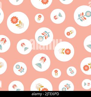 Retro flowers seamless pattern Stock Vector