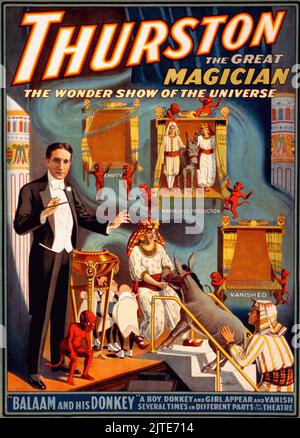 Vintage 1920s Magician Poster - Thurston The Great Magician Stock Photo