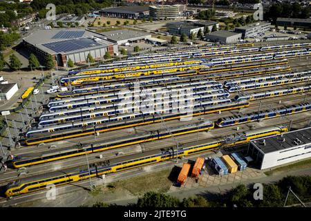 2022-08-30 10:36:34 UTRECHT - Many trains are today at a stabling area of the NS. There are no trains in the Netherlands due to a relay strike by NS staff. ANP / Hollandse Hoogte / Sander Koning netherlands out - belgium out Stock Photo