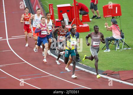 August 01st, 2021 - Tokyo, Japan: Peter Bol of Australia finishes 1st in the Men's 800m Semi-Final 2 at the Tokyo 2020 Olympic Games (Photo: Mickael C Stock Photo