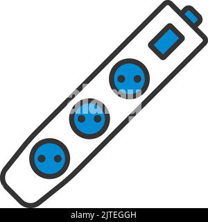 Electric Extension Icon. Editable Bold Outline With Color Fill Design. Vector Illustration. Stock Vector
