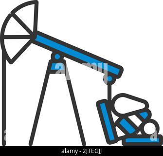 Oil Pump Icon. Editable Bold Outline With Color Fill Design. Vector Illustration. Stock Vector