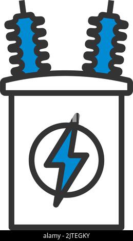 Electric Transformer Icon. Editable Bold Outline With Color Fill Design. Vector Illustration. Stock Vector