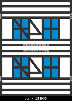 Emergency Fire Ladder Icon. Editable Bold Outline With Color Fill Design. Vector Illustration. Stock Vector