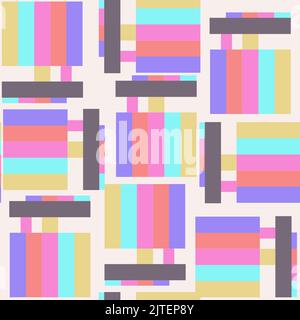 a pattern without a background of colorful bright and contrasting rectangles Stock Vector