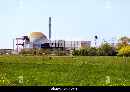 Decommissioned Brokdorf nuclear power plant Stock Photo