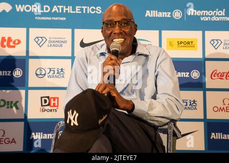 Brussels, Belgium, 30 August 2022. Coach Bob Kersee pictured during a press conference ahead of the Memorial Van Damme Diamond League meeting athletics event, in Brussels, Tuesday 30 August 2022. The Diamond League meeting takes place on 02 September. BELGA PHOTO JULIETTE BRUYNSEELS Stock Photo