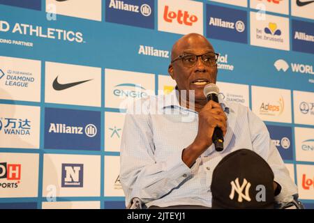 Brussels, Belgium, 30 August 2022. Coach Bob Kersee pictured during a press conference ahead of the Memorial Van Damme Diamond League meeting athletics event, in Brussels, Tuesday 30 August 2022. The Diamond League meeting takes place on 02 September. BELGA PHOTO JULIETTE BRUYNSEELS Stock Photo