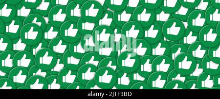 like icon on green background Stock Photo