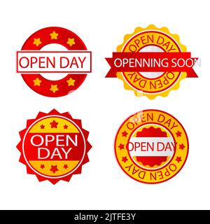 Gradient open day badges Vector illustration Stock Vector