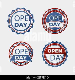 Gradient open day badges Vector illustration Stock Vector
