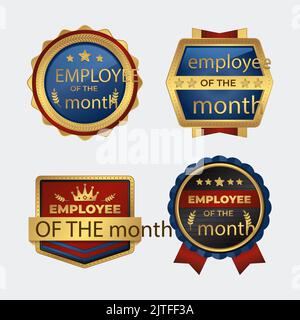 Gradient employee of the month badges Vector illustration Stock Vector