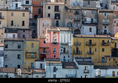 Aerial view of ancient small town of Calitri, near avellino, campania, italy Stock Photo