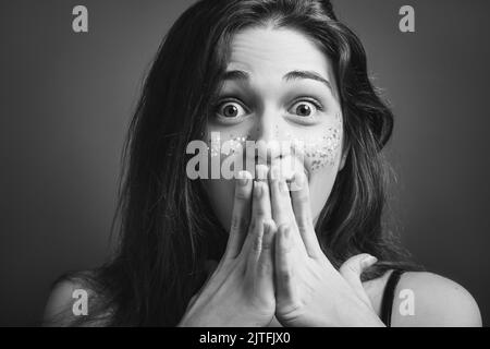 omg woman amazement shock wide open eyes Stock Photo - Alamy