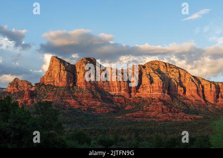 Sedona red rocks at sunset Stock Photo