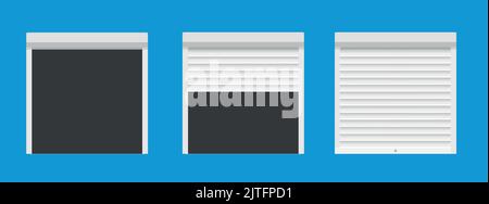 Vector Door with Rolling Shutters on white background. Vector illustration. Eps 10 Stock Vector
