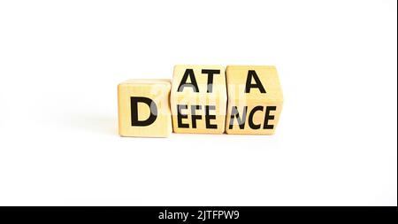 Data defence symbol. Concept words Data defence on wooden cubes ...