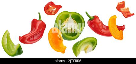 Sweet bell peppers isolated on white background Stock Photo