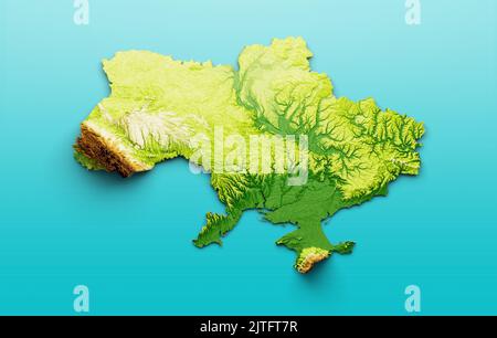 A 3D illustration of a map soil land geology cross-section Stock Photo