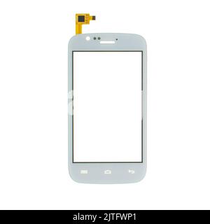 touchscreen touch glass, spare part for phone, isolated on white background Stock Photo